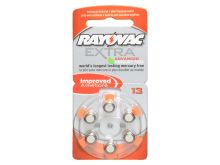 Rayovac R-13AE-6A MF (6PK) Size 13 1.45V Zinc Air Orange Hearing Aid Batteries - 6 Pack Retail Card