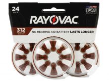 Rayovac 312-24 (24PK) Size 312 180mAh 1.45V Zinc Air Brown Hearing Aid Batteries - 24 Piece Retail Card