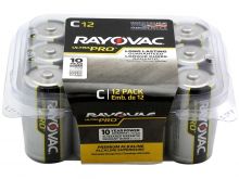 Rayovac Ultra Pro AL-C-12 1.5V Alkaline Button Top Batteries - 12 Pack (ALC-12PPC)