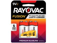 Rayovac Fusion A1604-2T 9V Alkaline Batteries with Snap Connectors - 2 Piece Retail Card