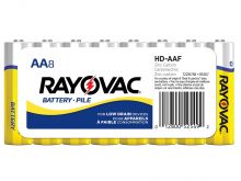 Rayovac Heavy Duty HD-AAF 1100mAh 1.5V Zinc Chloride Button Top Batteries - 8 Pack Shrink Wrap