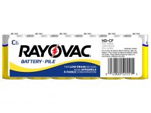 Rayovac Heavy Duty C-cell 2780mAh 1.5V Zinc Chloride Button Top Batteries - 6 Pack Shrink Wrap