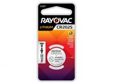 Rayovac Specialty CR2025 165mAh 3V Lithium Primary (LiMNO2) Coin Cell Battery for Keyless Entry - 1 Piece Retail Card (KECR2025-1G)