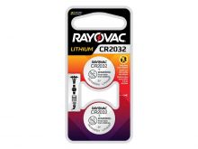 Rayovac Specialty CR2032 220mAh 3V Lithium Primary (LiMNO2) Coin Cell Battery for Keyless Entry - 2 Piece Retail Card (KECR2032-2G)