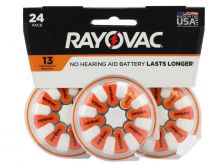 Rayovac 13-24 (24PK) Size 13 310mAh 1.45V Zinc Air Orange Hearing Aid Batteries - 24 Piece Retail Card