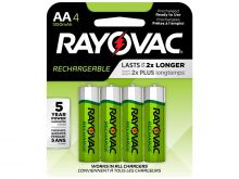 Rayovac Rechargeable LD715-4OPA AA 1350mAh 1.2V Nickel Metal Hydride (NiMH) Button Top Batteries - 4 Piece Retail Card