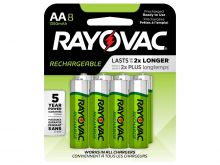 Rayovac Rechargeable LD715-8OPA AA 1350mAh 1.2V Nickel Metal Hydride (NiMH) Button Top Batteries - 8 Piece Retail Card