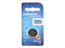Renata CR2016-CU 90mAh 3V Lithium Primary (LiMNO2) Coin Cell Battery - 1 Piece Small Retail Card