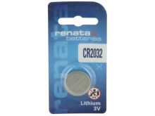 Renata CR2032-CU 225mAh 3V Lithium Primary (LiMNO2) Coin Cell Battery - 1 Piece Retail Card