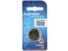 Renata CR2430 285mAh 3V Lithium (LiMNO2) Coin Cell Battery - 1 Piece Small Retail Card