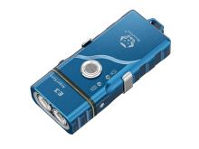 RovyVon E3 USB-C Rechargeable LED Flashlight - Luminus SST-20 - 700 Lumens - 2 x Cool White LED - Uses Built-in Li-Poly Battery Pack or 1 x AAA - Aqua Blue