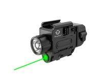 rovyvon gl3 pro weapon light with green laser angled down and to the left