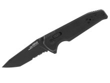 SOG Vision XR - 3.36 Inch Blade, Tanto, Partially Serrated - Black - Presentation Box