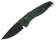 SOG Aegis AT-XR Mk3 Folding Knife - 3.13 Inch Blade, Drop Point, Straight Edge - Forest and Moss - Peg Box