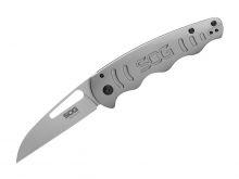 SOG Escape FL Folding Knife - 3 Inch Blade, Straight Edge, Sheepsfoot, Satin Finish - Blister Pack