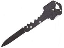 SOG Key Knife Folding Knife - 1.5-inch Straight Edge, Drop Point - Hardcased Black Finish - Black Handle (KEY-101)