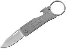 SOG Keytron Folding Knife Keychain - 1.8 Inch Straight Edge - Silver