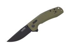 SOG SOG-TAC XR Folding Knife - 3.4 Inch Clip Point Blade - OD Green - Peg Box