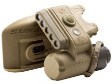 SureFire HL1-A Variable-Output Helmet Light with 3 x White, 2 x Blue and 1 x Infrared IFF LEDs - 19.2 Lumens - Includes 1 x CR123A - Desert Tan (HL1-A-TN)