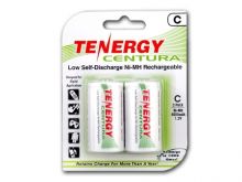 Tenergy Centura LSD 10207 C-cell 4000mAh 1.2V Nickel Metal Hydride (NiMH) Button Top Batteries - 2 Piece Retail Card