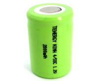 Tenergy 10511 4/5 Sub C 2000mAh 1.2V 2A High-Drain Nickel Metal Hydride (NiMH) Flat Top Battery - With or Without Tabs - Bulk