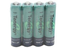 Tenergy 10400 AAA (4PK) 1000mAh 1.2V Nickel Metal Hydride (NiMH) Button Top Battery - Pack of 4