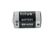Titus ER14250 1/2 AA 1200mAh 3.6V Lithium Thionyl Chloride (LiSOCI2) Button Top Battery - Bulk