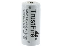 TrustFire RCR123A / 16340 880mAh 3.6V Protected Lithium Ion (Li-ion) Button Top Battery - Bulk