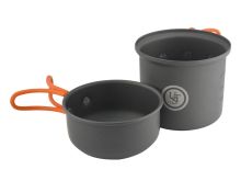 Ultimate Survival Technologies Solo Cook Kit - Hard Anodized Aluminum - Includes Pot with Lid / Frying Pan - Silicone Handles (20-02743)