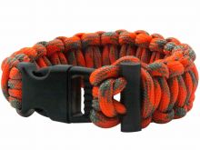 Ultimate Survival Technologies ParaTinder Bracelet - 550 Paracord with Flint Fire Starter - Orange and Gray (20-02991)