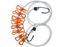 Ultimate Survival Technologies Reflective Clothesline - 59-inch Elastic Cord with 8 x Plastic-Coated Steel Clips (20-02719)