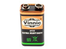 Vinnic ER6F22MSG 9V 330mAh Extra Heavy Duty Battery with Snap Connector - 1pc Shrink Wrap
