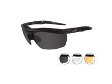 Wiley X Guard Changeable Sunglasses Rx Ready with High Velocity Protection - Matte Black Frame with Smoke Grey - Clear - Light Rust Lens Kit (4006)