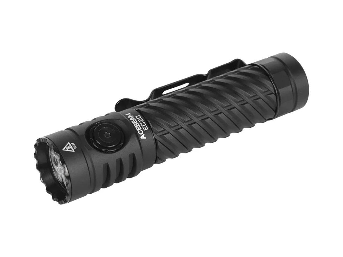 Acebeam EC20 EDC LED Flashlight - 1900 Lumens - Nichia 519A-V1 - Includes 1 x 18650 with USB-C Charging Port - Black Acebeam EC20 EDC LED Flashlight - 1900 Lumens - Nichia 519A-V1 - Includes 1 x 18650 with USB-C Charging Port - Black