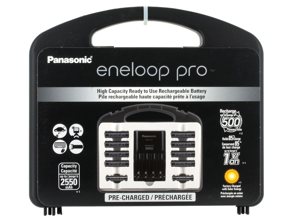 Panasonic Eneloop Pro Power Pack - 4-Channel Charger, 8 x Eneloop Pro AA, 2 x Eneloop Pro AAA Batteries (K-KJ17KHC82A) Panasonic Eneloop Pro Power Pack - 4-Channel Charger, 8 x Eneloop Pro AA, 2 x Eneloop Pro AAA Batteries (K-KJ17KHC82A)