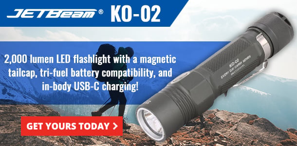 JETBeam KO-02 LED Flashlight with 2000 Lumens!