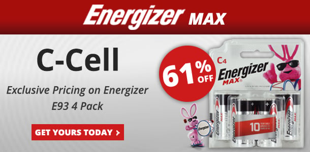 Save 61% with this 4 pack of Energizer Max E93s